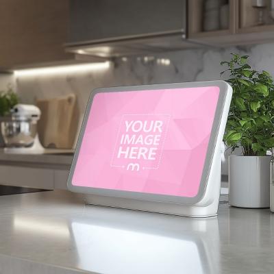Digital Display Mockup on Kitchen Counter Mockup