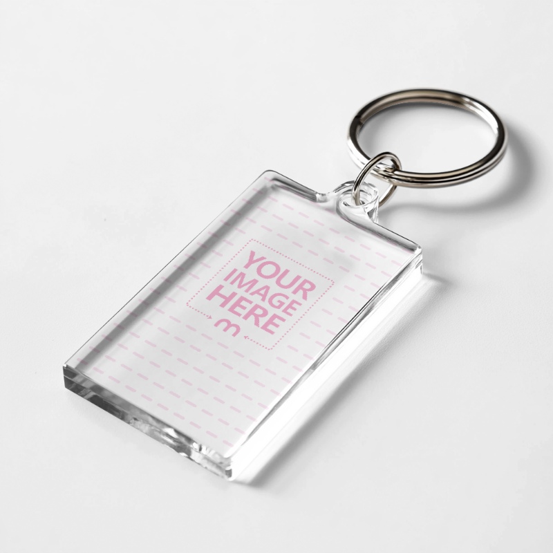 Clear Acrylic Keychain Mockup for Custom Souvenir Design preview image