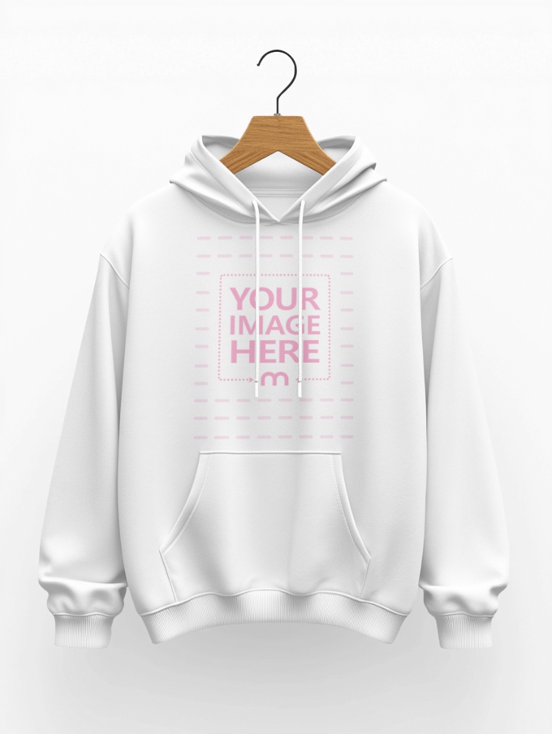 Hoodie Mockup on Hanger Placed in Isolated Background preview image