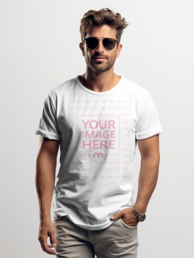 T-Shirt Mockup on Male Model for Streetwear Branding