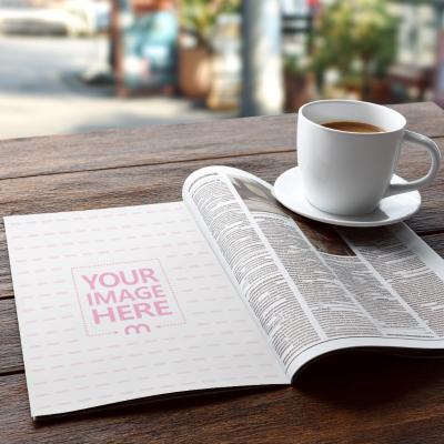 Newspaper Mockup on Cafe Table for Editorial Layouts
