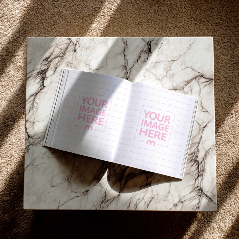Square Magazine Mockup for Print Design Showcases preview image