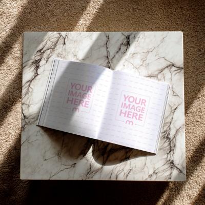Square Magazine Mockup for Print Design Showcases