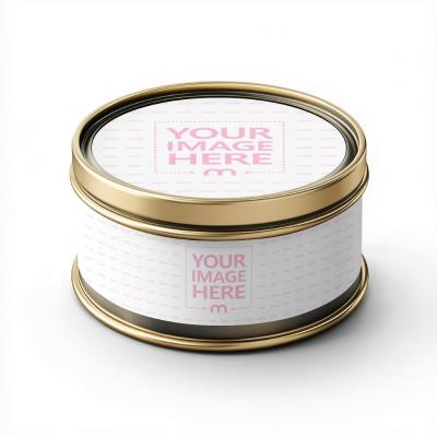 Round Metal Tin Can Mockup for Organic Product Branding