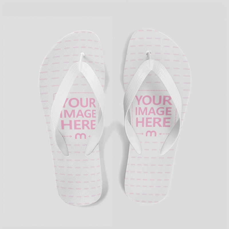 Top View Flip Flops Mockup on Isolated Background preview image