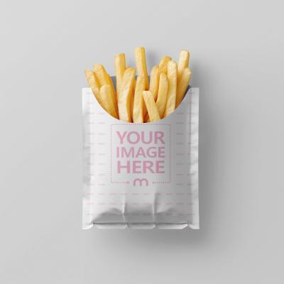 French Fries Packaging Mockup for Fast Food Branding Concepts