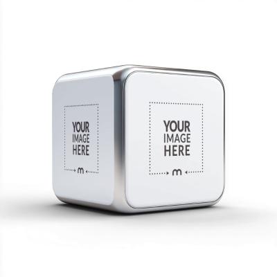 3D Cube-Shaped Digital Display Mockup for Minimalist UI