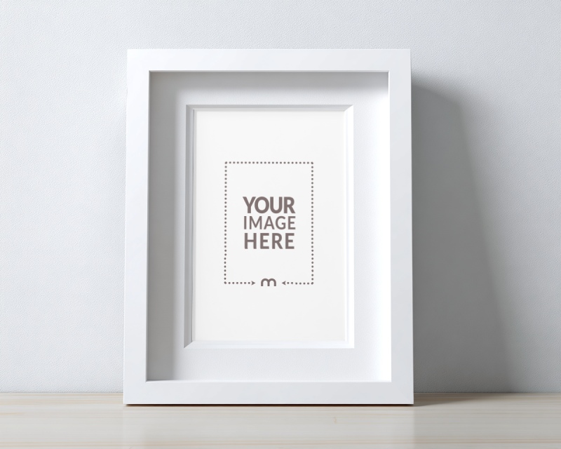 8x10 Picture Frame Mockup with White Border for Home Décor preview image