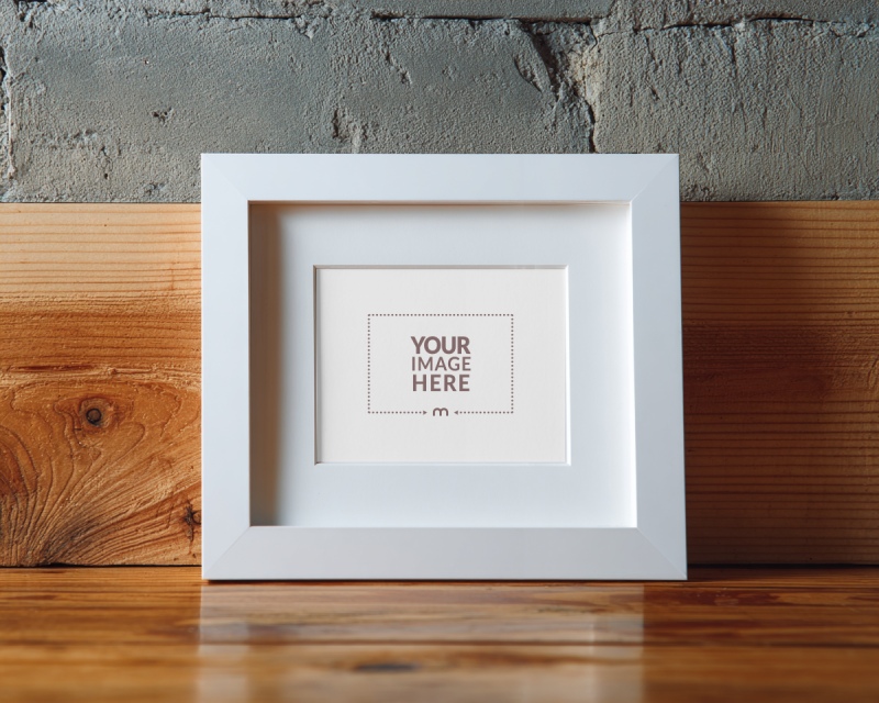 Picture Frame Mockup with White Border for Lifestyle Artwork Mockups preview image