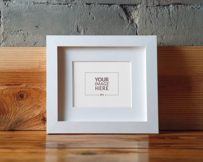 Picture Frame Mockup with White Border for Lifestyle Artwork Mockups