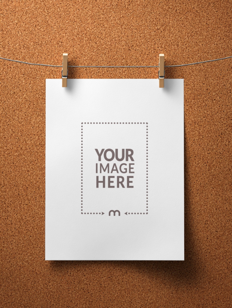 Poster Mockup Pinned to Corkboard for Noticeboard Presentation preview image