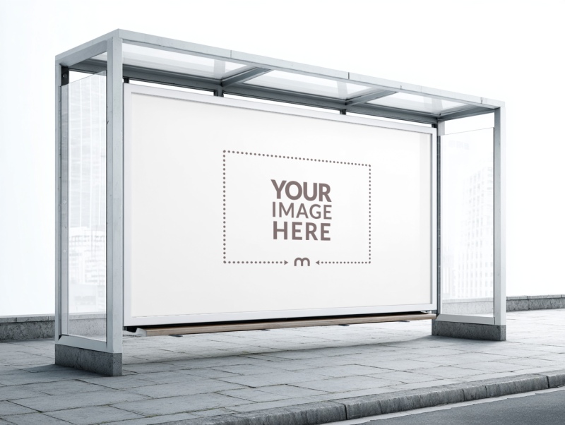 Bus Stop Ad Frame Mockup for Outdoor Marketing Visuals preview image