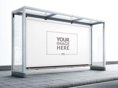 Bus Stop Ad Frame Mockup for Outdoor Marketing Visuals
