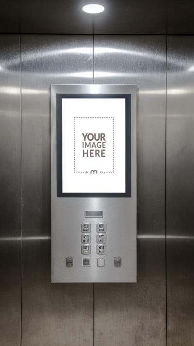 Elevator Information Screen Mockup for Building Navigation Interfaces