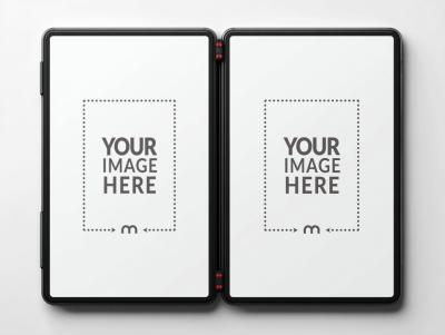 Foldable Dual-Screen Tablet Mockup for App Layout Demonstrations