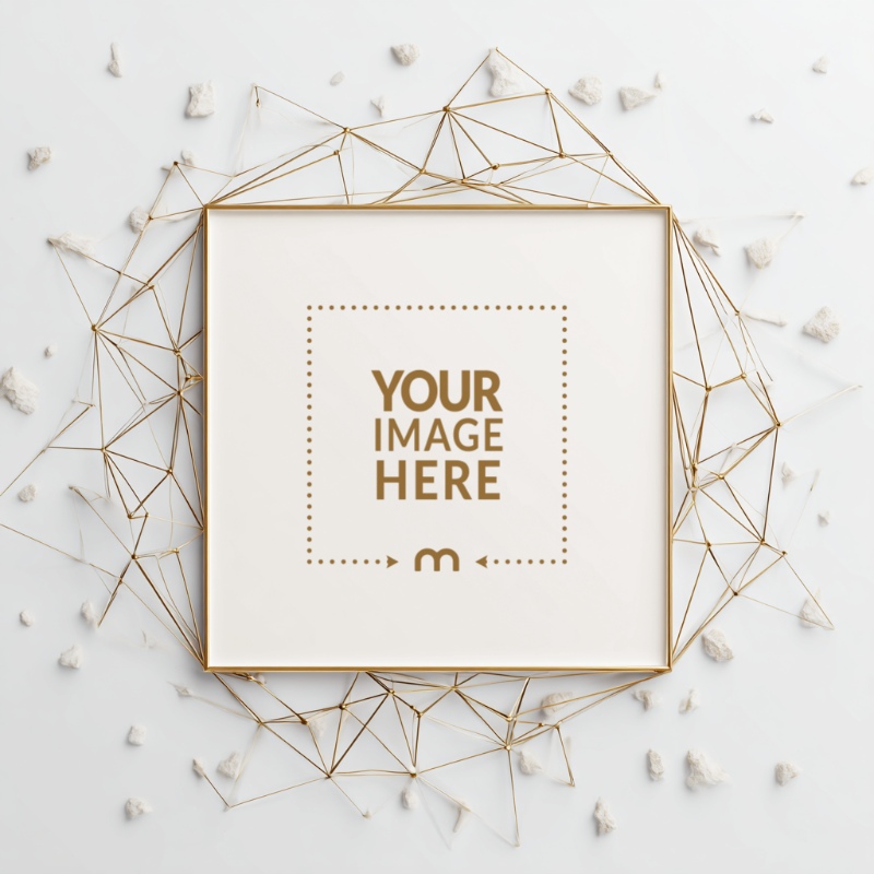Geometric Polygonal Frame Mockup for Contemporary Art Exhibits preview image