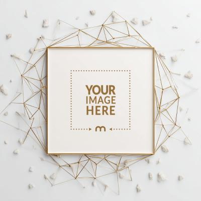 Geometric Polygonal Frame Mockup for Contemporary Art Exhibits