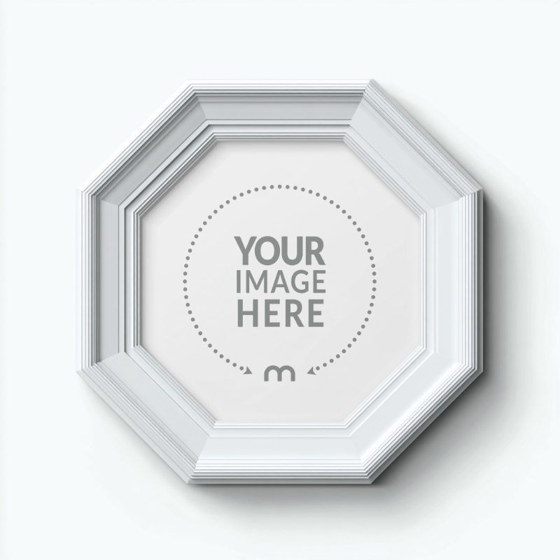 Octagon Photo Frame Mockup for Modern Wall Art Showcases preview image