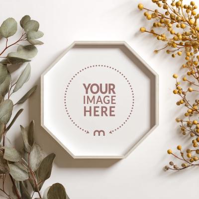 Octagon Photo Frame Mockup for Personal Gallery Wall Layouts