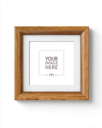 Square Wooden Photo Frame Mockup for Family Portraits