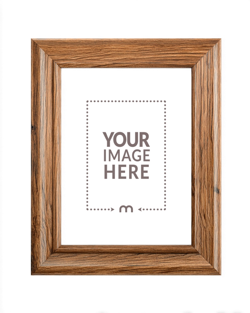 Wooden Photo Frame Mockup for Rustic Home Décor Mockups preview image