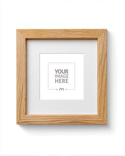 Square Wooden Photo Frame Mockup for DIY Wall Gallery