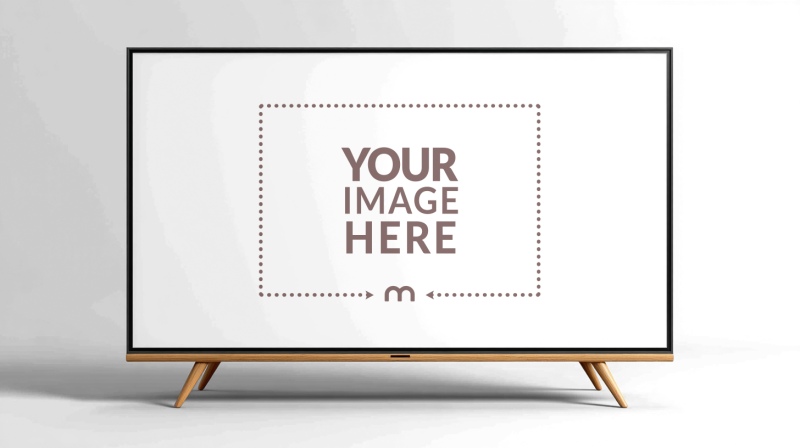 TV Screen on Stand Mockup for Media Content Presentation preview image