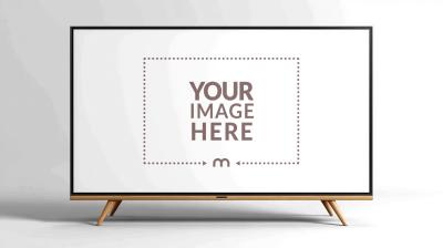 TV Screen on Stand Mockup for Media Content Presentation