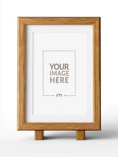 Wooden Vertical Frame Mockup for Photographs and Arts