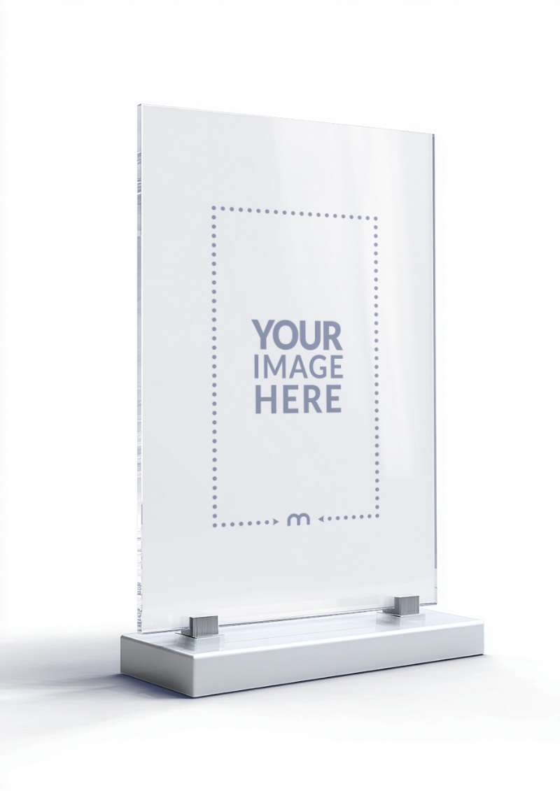 Acrylic Stand Mockup for Photography Studio Advertising preview image