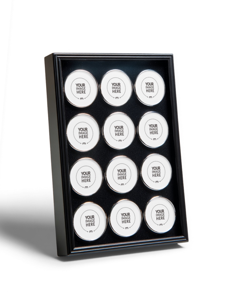 Black Velvet Frame with 12 Circular Photo Mockup for Photographs preview image