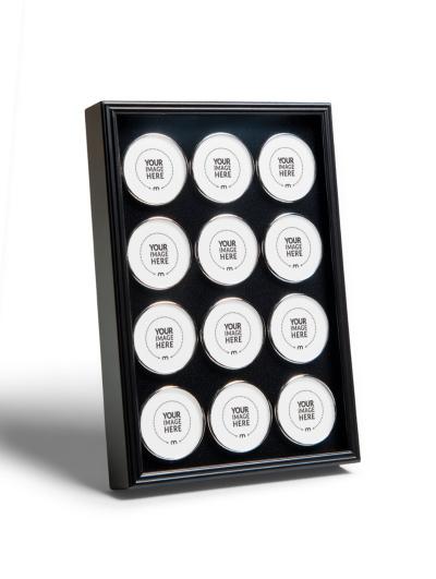 Black Velvet Frame with 12 Circular Photo Mockup for Photographs