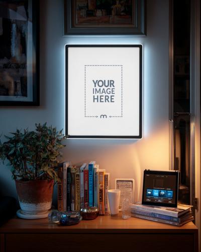 Black Aluminum Frame with RGB Lighting for Modern Wall Décors