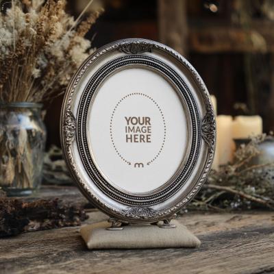 Antique Oval Frame with Gesso Details for Period Illustrations