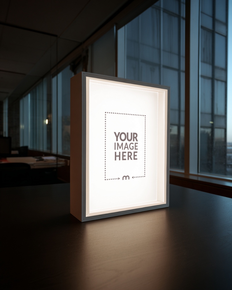 Lightbox-Style Display Frame Mockup for Modern Signage preview image
