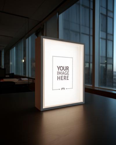 Lightbox-Style Display Frame Mockup for Modern Signage