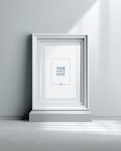 Rectangular White Frame Mockup for Trade Show Exhibit Signage