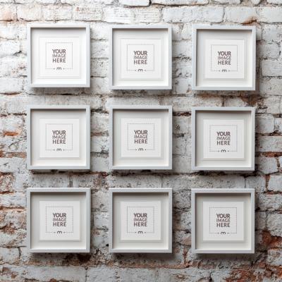 Grid of Nine Frames Mockup for Travel Memory Collages