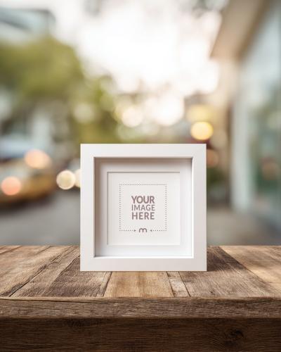 Minimalist Square Frame Mockup for Home Décor Showcases