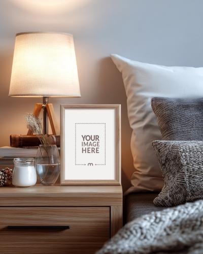 Small Tabletop Frame Mockup for Bedside Personal Photo Displays