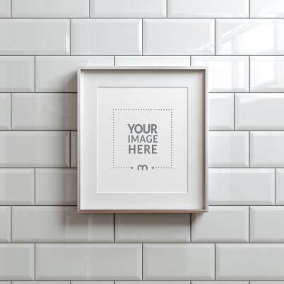 Square Frame with Thick Matte Border for Graphic Art Displays