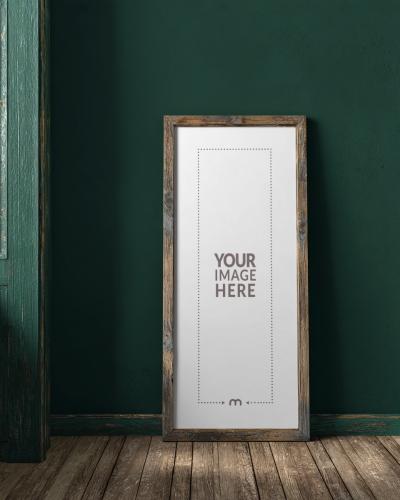 Tall Vertical Rustic Frame Mockup for Poster Presentations