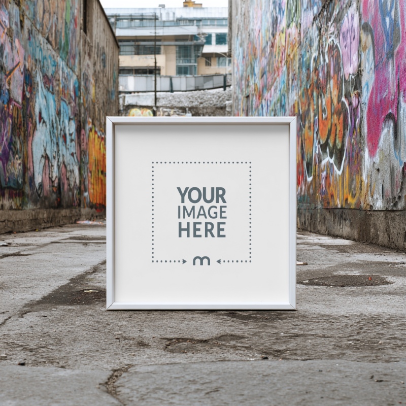 Square Frame on Concrete Floor for Graffiti Art Presentation preview image