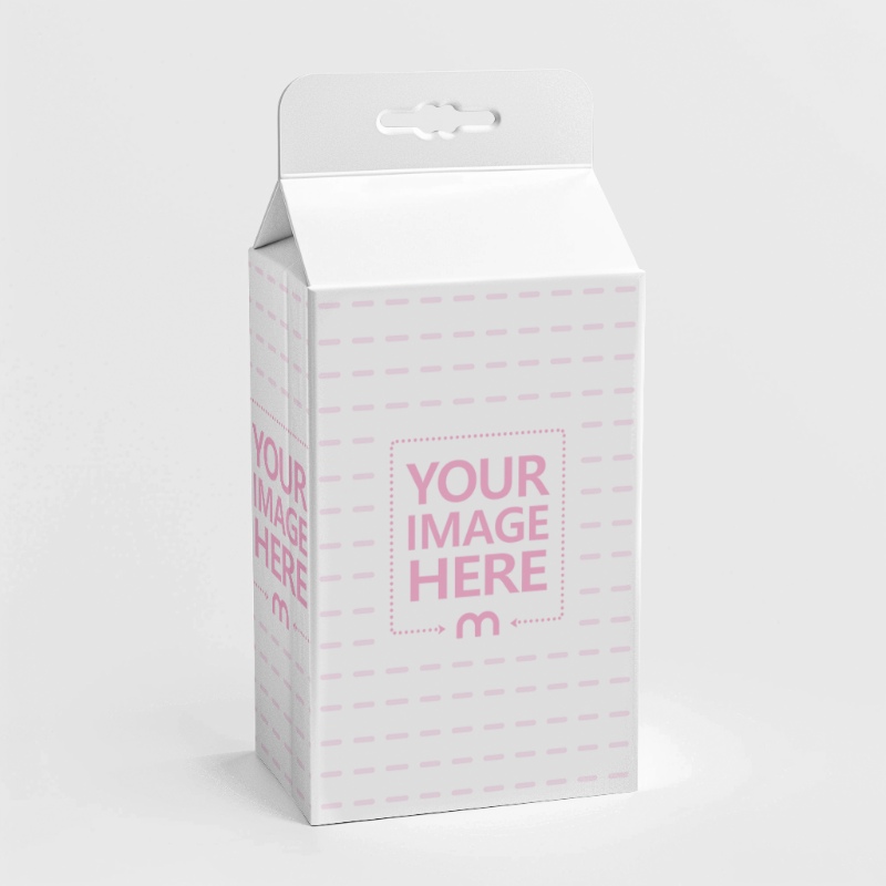 Milk Carton Mockup in Neutral Background for Beverage Marketing preview image