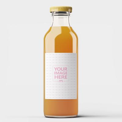 Juice Bottle Label Mockup for Beverage Product Marketing