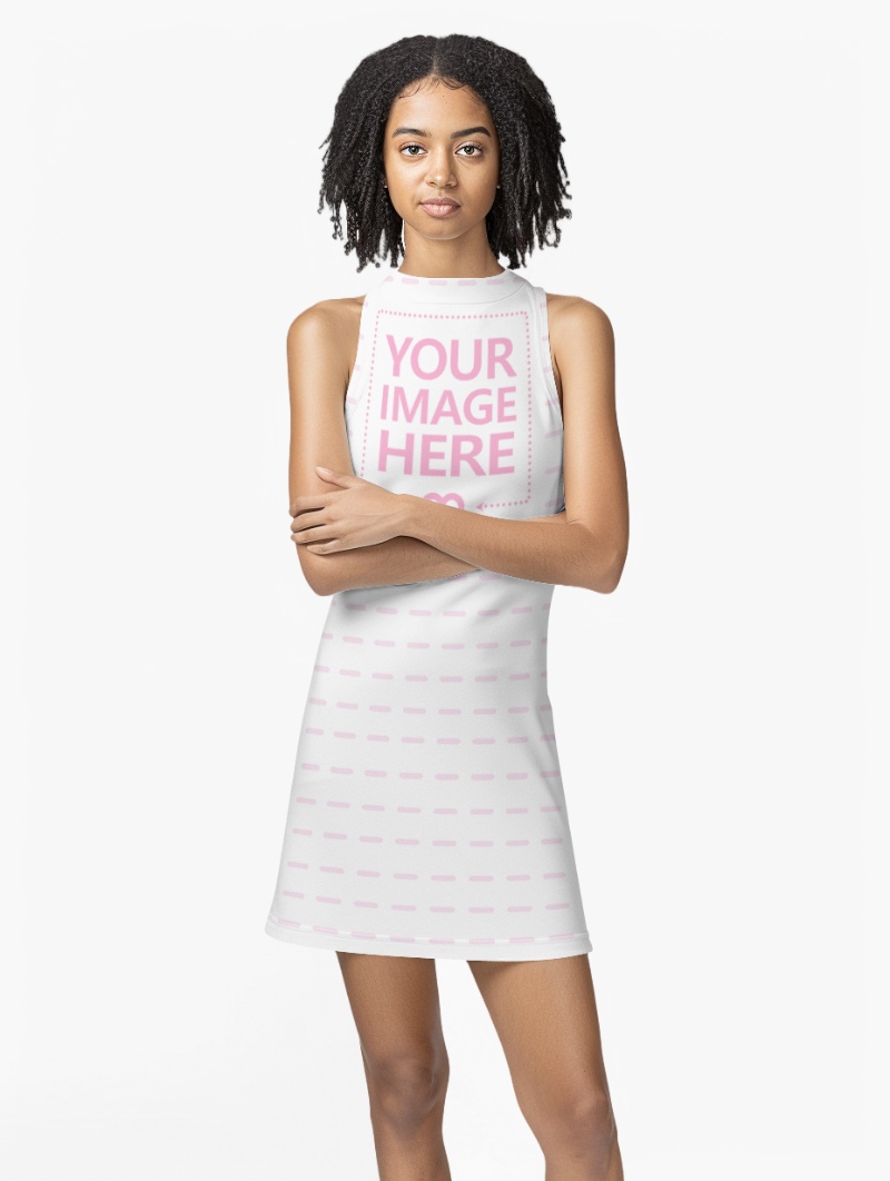 Sleeveless Mini Dress Mockup for Boutique Fashion Promotions preview image