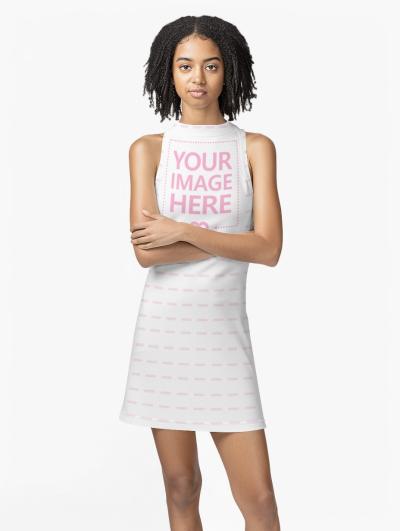 Sleeveless Mini Dress Mockup for Boutique Fashion Promotions