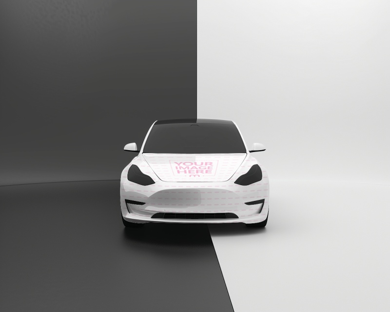 Front View EV Car Mockup for Automotive Advertisement Concepts preview image