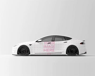 Sideview EV Car Mockup for Electric Vehicle Showcase Events