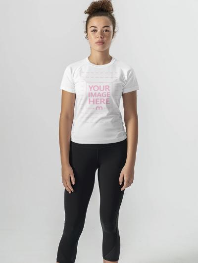 Women’s Short Sleeve Top Mockup for Activewear Campaigns